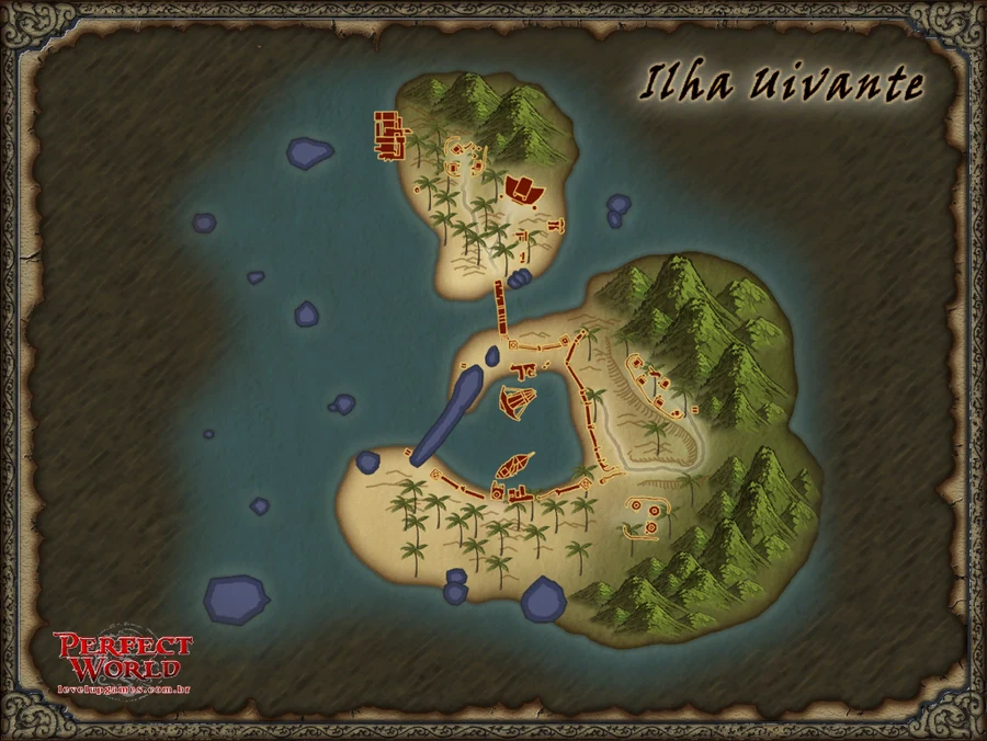 Mapa oficial da Ilha Uivante